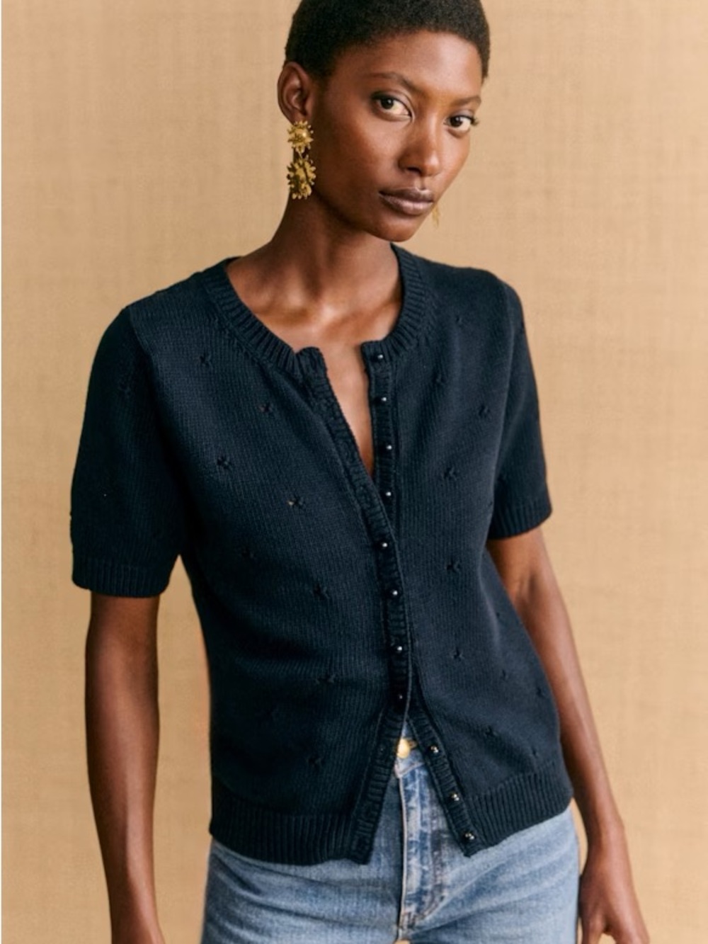 Sezane Kyle Cardigan in Navy (small)